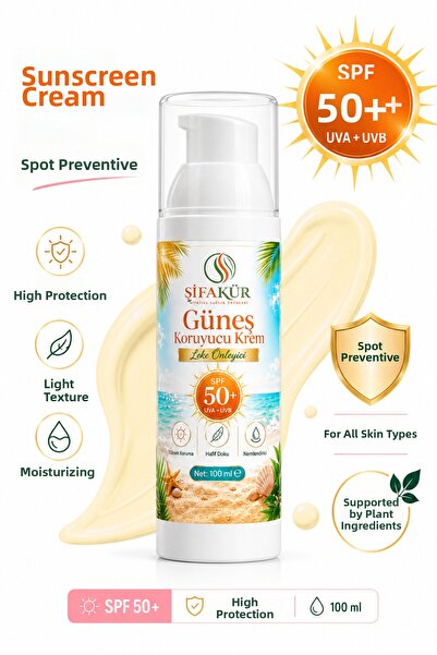 ŞİFAKÜR BİTKİSEL SAĞLIK ÜRÜNLERİ Şifakür Spf 50+ Anti-Blemish Sunscreen 100 m...