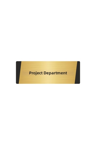 Özarslan Dizayn Project Department Metal Warning Sign 10X20 cm Gold Color