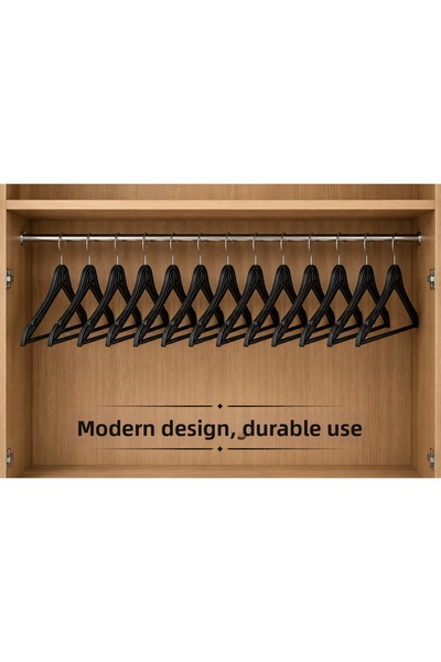PraticBox 12 Pieces of Modern Wood Patterned Quality Plastic Clothes Hangers
