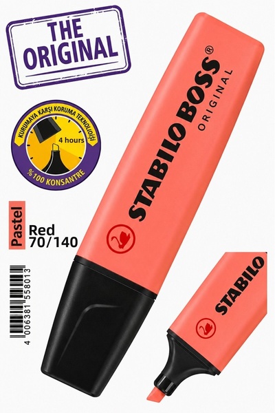 Artlantis Pastel Red Highlighter Pen 1 Piece Original Stabilio Bos 70/140 Mar...