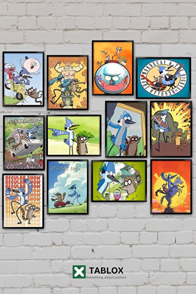 TABLOX 12 piese Regular Show Serial TV Mordecai Rigby Desene animate Film Set...