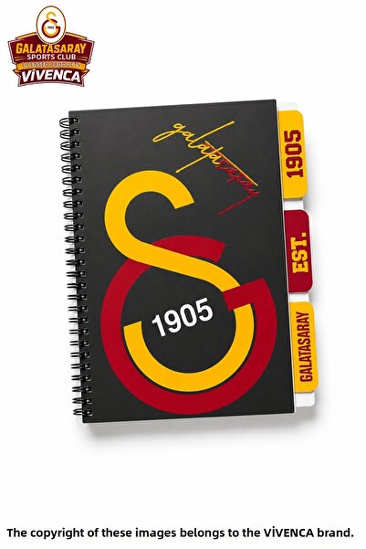 Galatasaray New Season Licensed Cardboard Cover Spiral Planner Notepad with V...