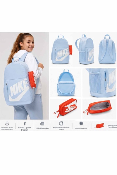 Nike Backpack and School Bag Blue School Bag with Pencil Case Daily Sport Tra...