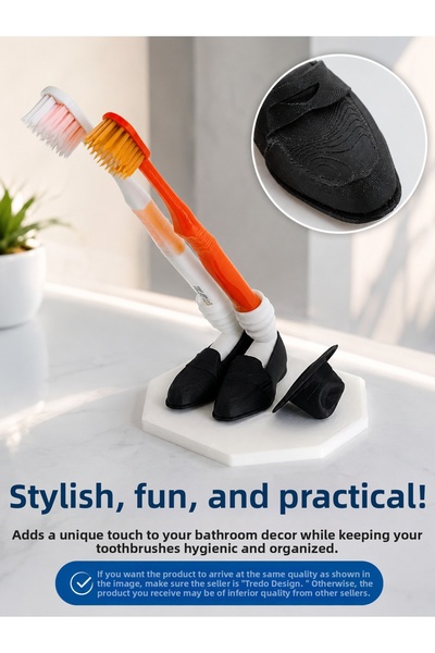 PİYATECH Micheal Jackson Shoe Designed 2-Piece Toothbrush Holder Black Fedora...