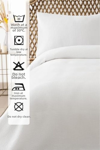 Yıldızan Deni̇zli̇ Concept Waffle Double Pike Set White 200X220 cm 931845