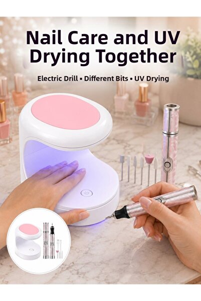 pınaxar Nail Drill and Led Nail Polish Dryer 2-Piece Professional Care Set Ne...