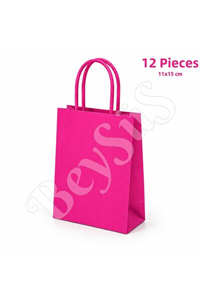 BeySüS 11X15 cm Gift Paper Bag Fuchsia 12 Pieces