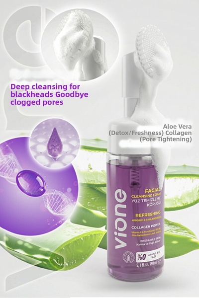CYBERBAZAAR Collagen Facial Cleansing Foam for Combination and Oily Skin Puri...