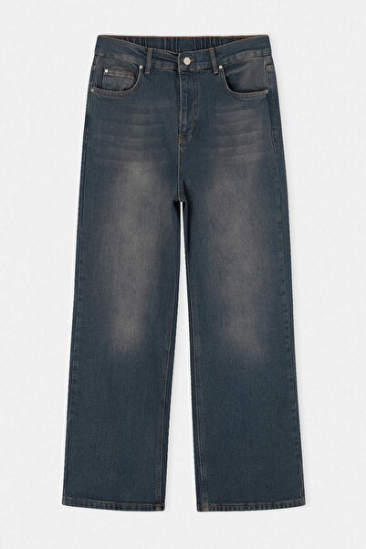 Trendyol Curve Σκούρο μπλε ελαστικό ψηλόμεσο τζιν με άνεση/μέτρια ελαστικότητ...