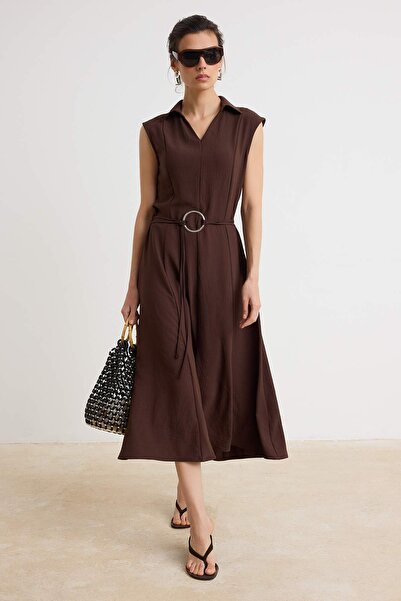 Trendyol Collection Brown Woven Dress&Jumpsuit Dress Twoss26El01104