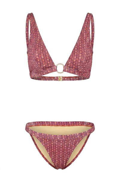Trendyol Collection Ethnic Patterned Triangle-Covered Normal Waist Regular Bi...