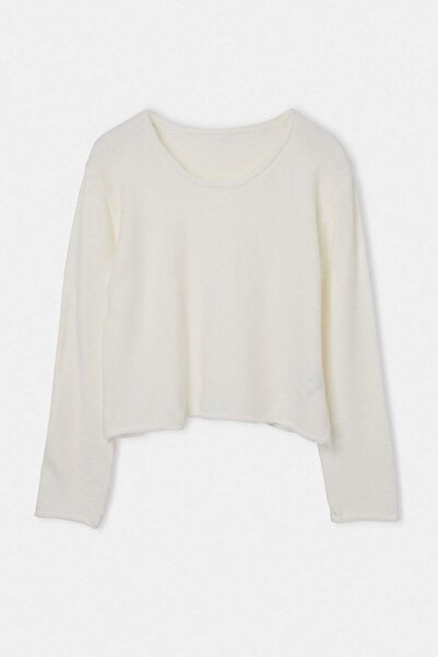 Trendyol Collection Wardrobe Essentials Ecru Pool Collar Basic Knitwear Sweat...