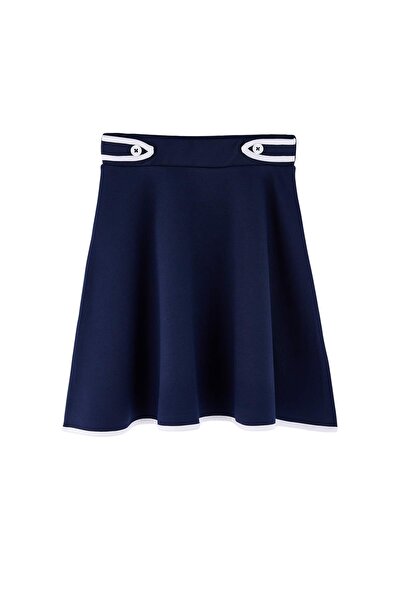TRENDYOLKIDS Navy Blue Short / Mini Plain Knitted Skirt Tkdss26Et00012