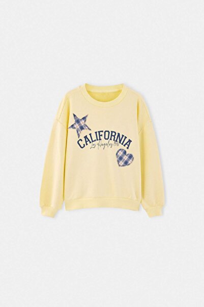 TRENDYOLKIDS Gelbes, schlichtes Strick-Sweatshirt TKDAW27SW00006