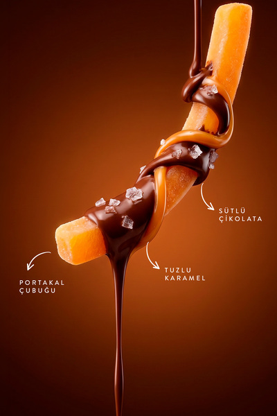 Patiswiss Tuzlu Karamel Parçacıklı Sütlü Çikolata Kaplı Portakal Çubuğu, 80G