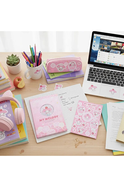 Miniso Sanrio Lisanslı My Melody Renkli Yaz Serisi Sert Kapak Kareli Sallantı...