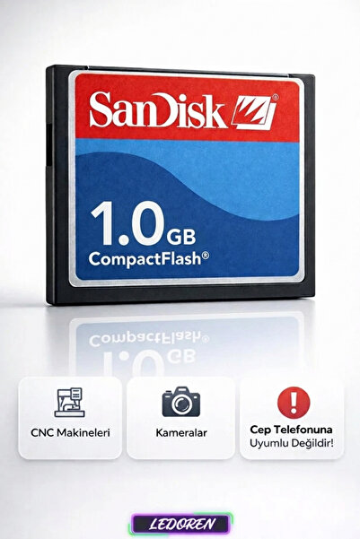 SanDisk 1 GB Compact Flash CF Hafıza Kartı - Fotoğraf Makinesi - CNC Makine