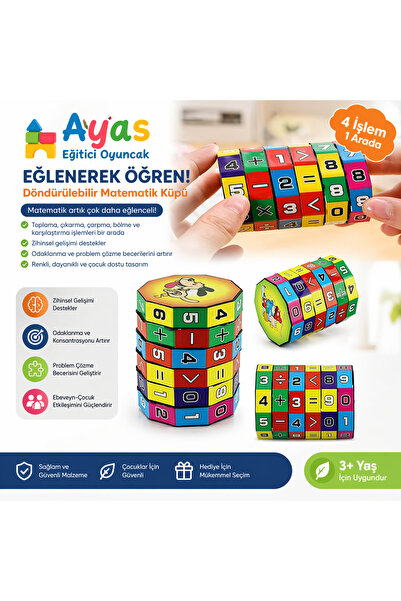AyasEğiticiOyuncak eğitici ve öğretici akıllı matematik küpü