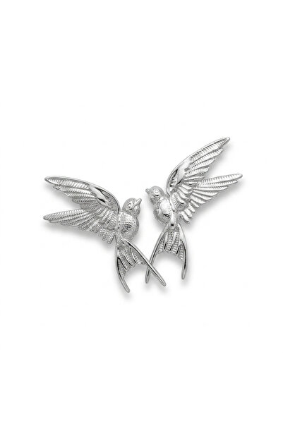 h&b design jewel أقراط فضية على شكل طائر العنقاء