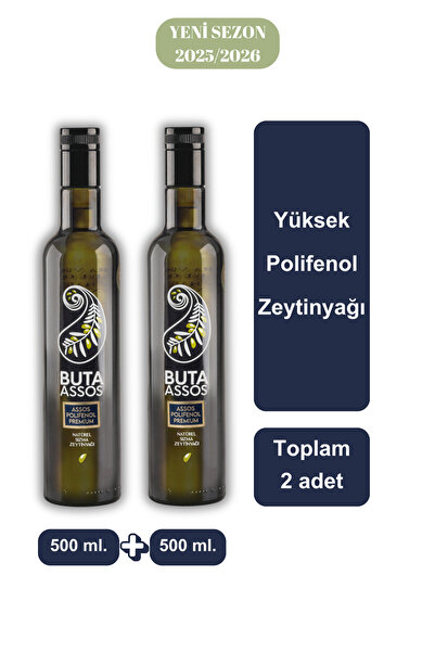 Buta Assos Assos Polifenol Premium Erken Hasat Soğuk Sıkım Zeytinyağı 2'li. 5...