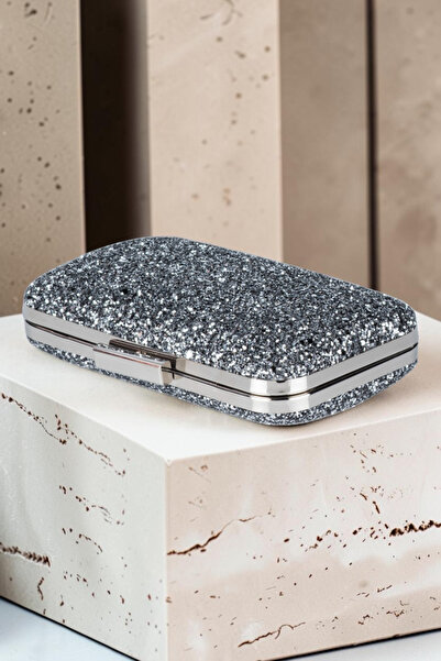 Biçanta Anthracite Gray Color Sequin Sequin Bag Evening Bag Evening Bag Portfolio Clutch