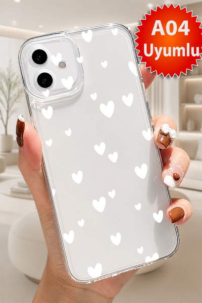 3GEN CASE Samsung Galaxy A04 Uyumlu Lüx Desenli Şeffaf Silikon Kılıf