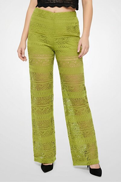 Alberta Ferretti Women Regular Fit Eyelet Palazzo Pants, Green