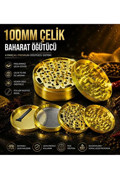 Types Büyük boy Baharat öğütücü 100mm Gold
