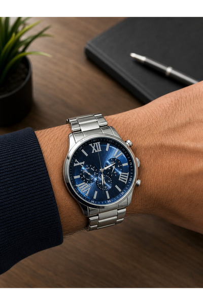 İSTLİV Men's Silver Color Analog Wrist Watch