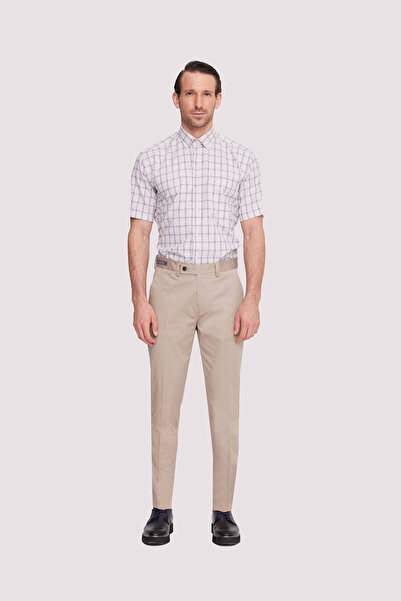 Ysf Erkek Bej Kanvas Spor Regular Fit Pantolon