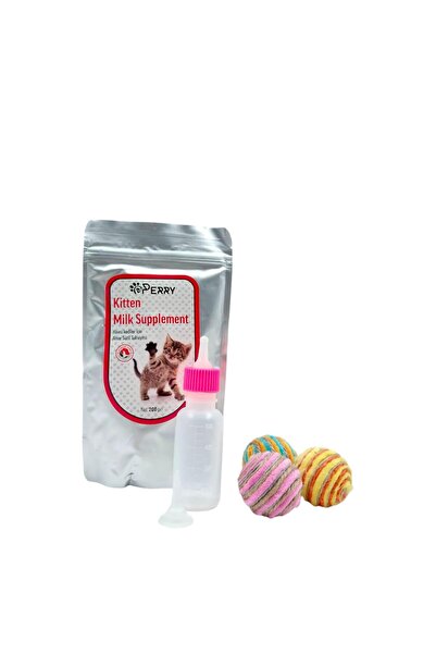 Ans Yavru Kedi Süt Tozu +60 ml biberon +3'lü Kedi Topu