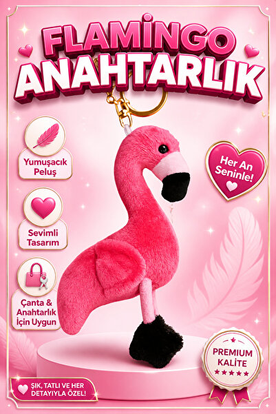 viyolmarketim Breloc Flamingo de pluș 15 cm – Ornament drăguț pentru geantă ș...