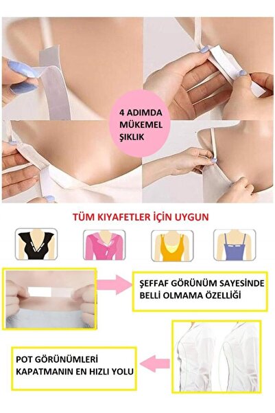 optana Elbise Sabitleyici Tutucu 36 Adet Bant Dekolte V Yaka Kravat Bluz  Strablez Bandı