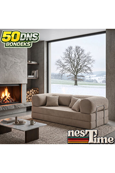 NESTİME 200x100 ComfortNest Fitilli Kadife Kanepe| Yatak Olabilen, Dayanıklı ...