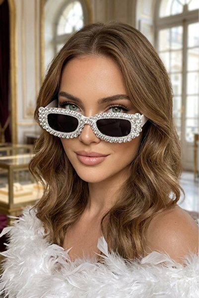Happyline Gümüş Taşlı Gelin Gözlük Bride Akım Doğum Günü Düğün Kına Eğlence G...