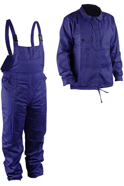 Evotools Costum bleumarin, jachetă și pantaloni cu pieptar 44