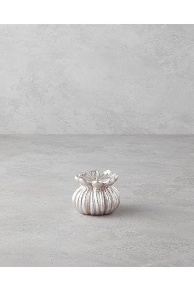 English Home Pearl Yılbaşı Mum 5 cm Silver