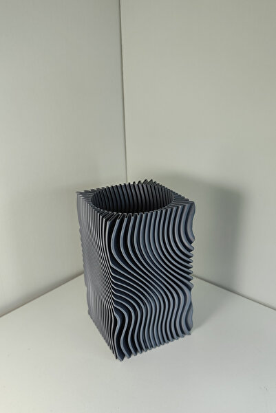 crafts3dstudio Modern Wavy 3D Printed Decorative Pen Holder & Vase – Minimali...