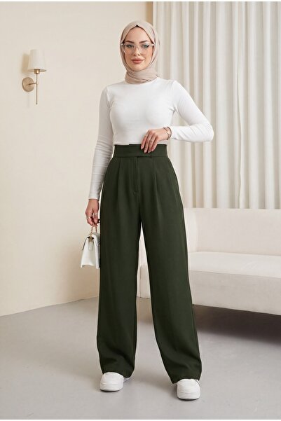 Modamorfo Lycra pantalone sa elastičnim strukom - kaki