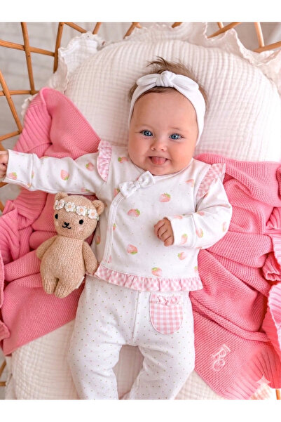 andywawa Ac23562 Watermelon & Strawberry 3-Piece Baby Bodysuit White