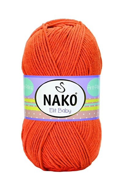 NAKO Elit Baby Tüylenmeyen Bebek Yünü 6346 Turuncu