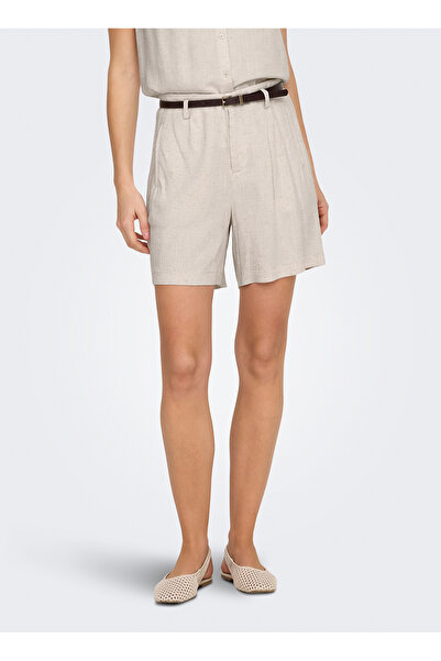 ONLY Taş Kadın Şort ONLSIESTA HW BELT LIN BL SHORTS PNT