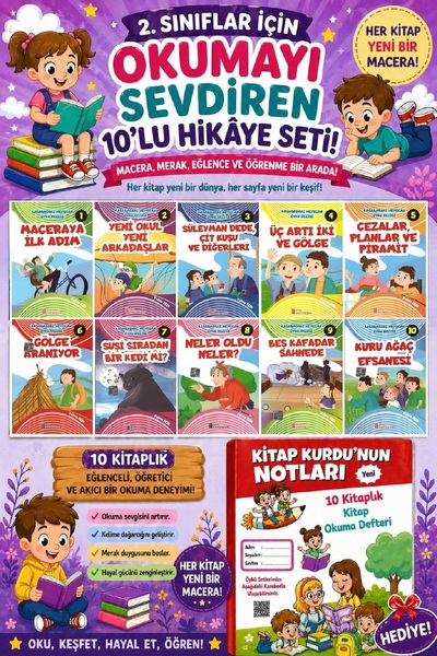 Ata Yayıncılık 2.Sınıflar İçin Okumayı Sevdiren 10 lu Hikaye Seti 12 (Kitap O...