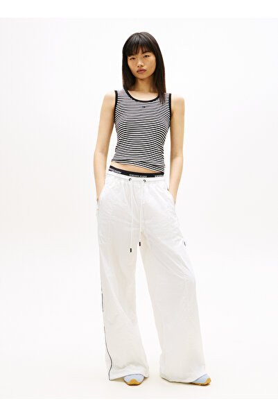 Tommy Jeans Siyah - Beyaz Kadın T-Shirt TJW ESSENTIAL RIB TANK EXT