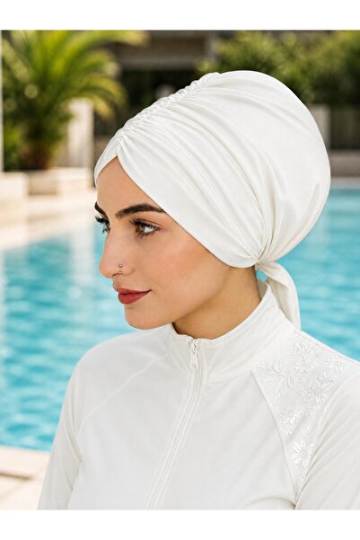 R&S modibone Mayo Ve Hasema Üstü Uyumlu Hijab Arkadan Baglamalı Bone Ekru