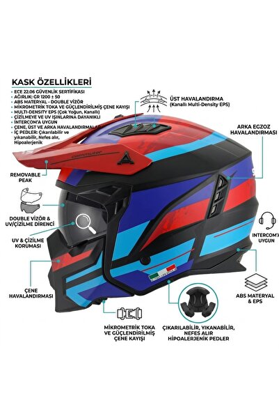 Sway SW X1 SEUL TRACK ÇENE ÇIKARILIR MODULER KASK