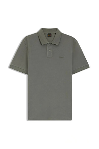 BOSS Haki Erkek Regular Fit Logo Baskılı Polo T-Shirt Prime