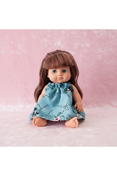 Pravalia Magica Baby Shower Doll - Floral Dress and Soft Hair - Dark Brown Hair