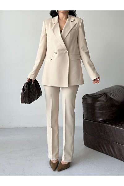 MRTGİYİMİSTANBUL Premium Kadın Oversize Blazer İkili Takım