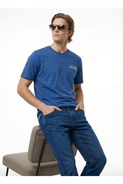 Mustang Mavi Erkek Slim Fit Yıkamalı Denim Pantolon VEGAS SLIM-1556